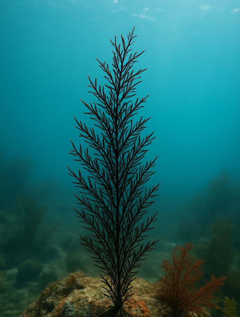 Algue brune Hijiki ou Sargassum fusiforme, Hizikia fusiformis